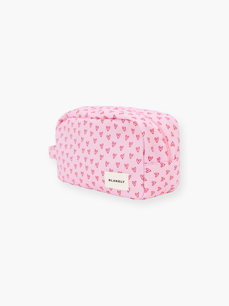 Avery Makeup Bag - Heart Print