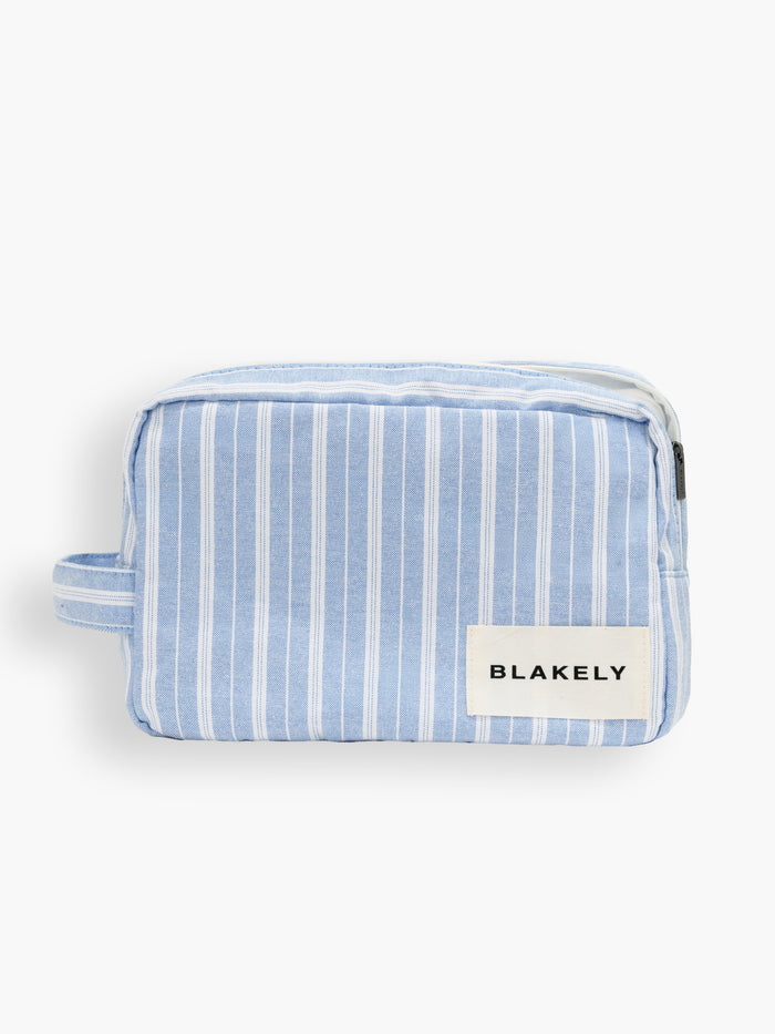 Elena Stripe Travel Bag - Light Blue
