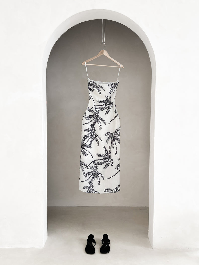 Payton Palm Print Dress - Palm Print