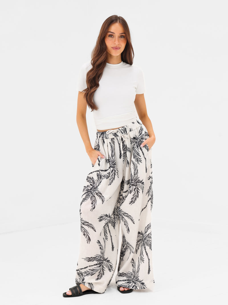Payton Palm Print Trousers - Palm Print