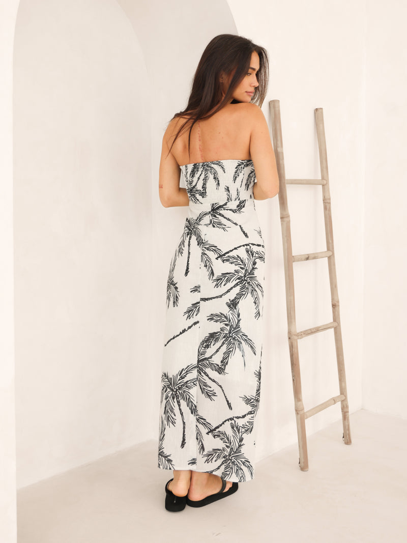 Payton Palm Print Dress - Palm Print