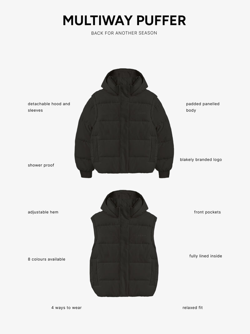 Multiway Puffer Coat 2 - Black