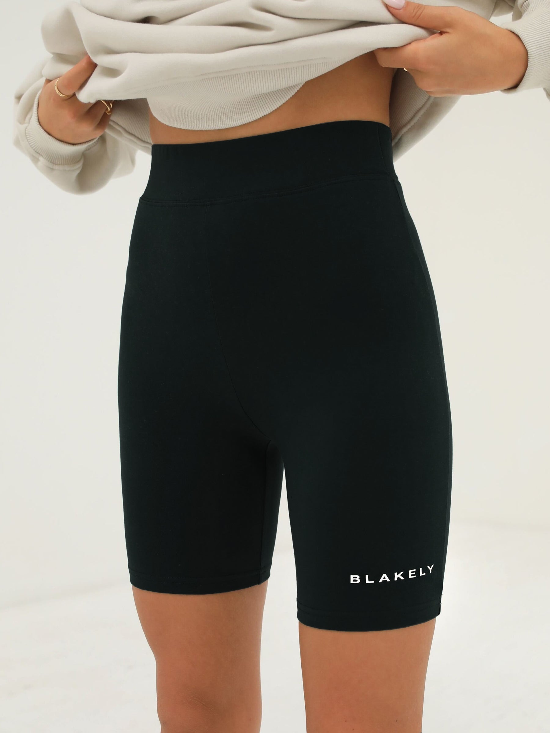 High waisted black cycling on sale shorts