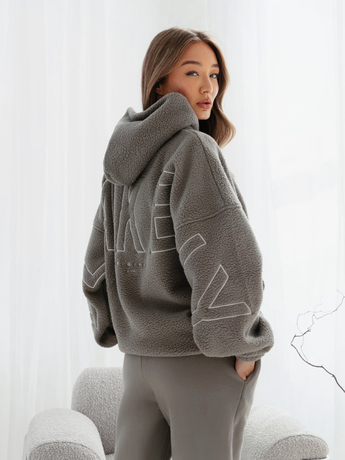 Borg Isabel Oversized Hoodie - Safari Green