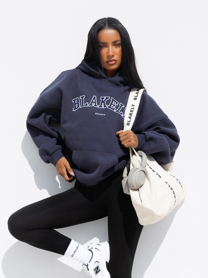 Varsity Oversized Hoodie - True Navy