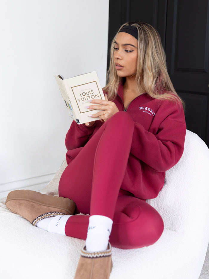 Heritage 1/4 Zip Jumper - Deep Pink