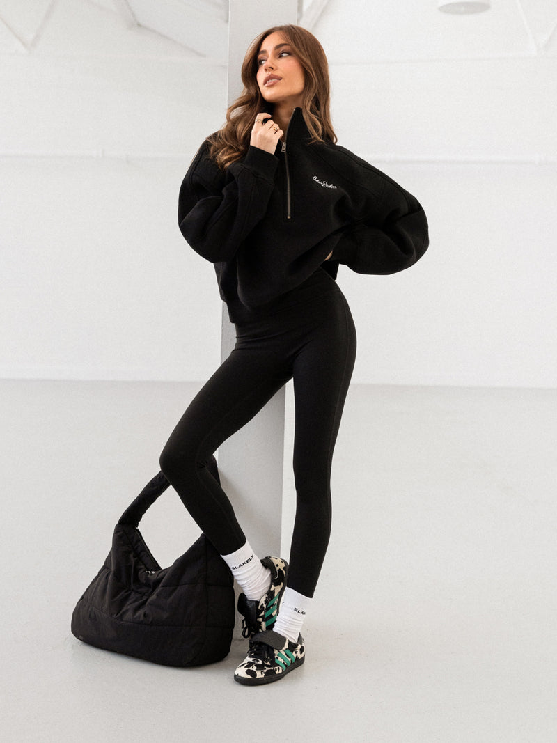 Addie 1/4 Zip Jumper - Black