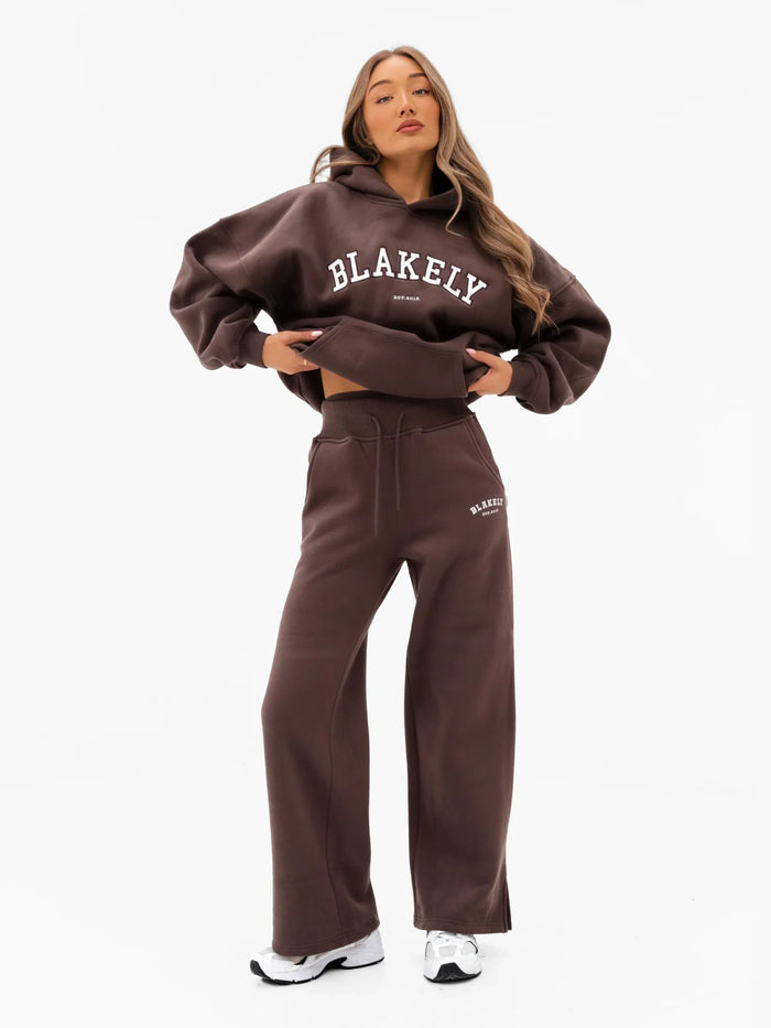 Heritage Wide Leg Sweatpants - Dark Chocolate