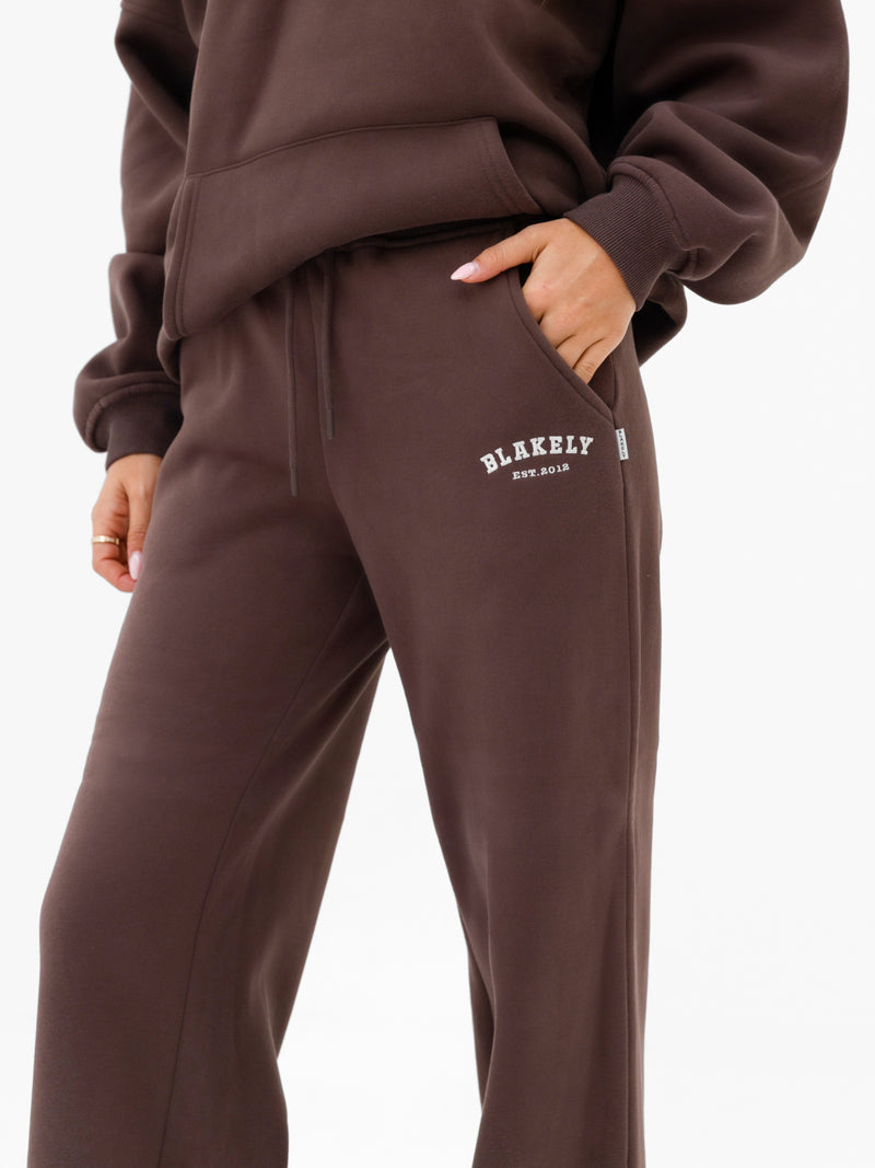 Heritage Wide Leg Sweatpants - Dark Chocolate