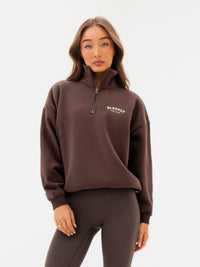 Heritage 1/4 Zip Jumper - Dark Chocolate