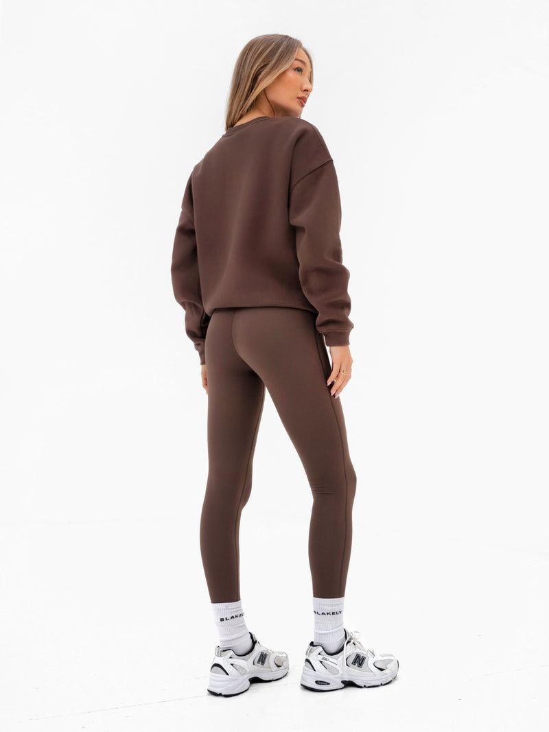 Varsity Oversized Jumper - Dark Chocolate