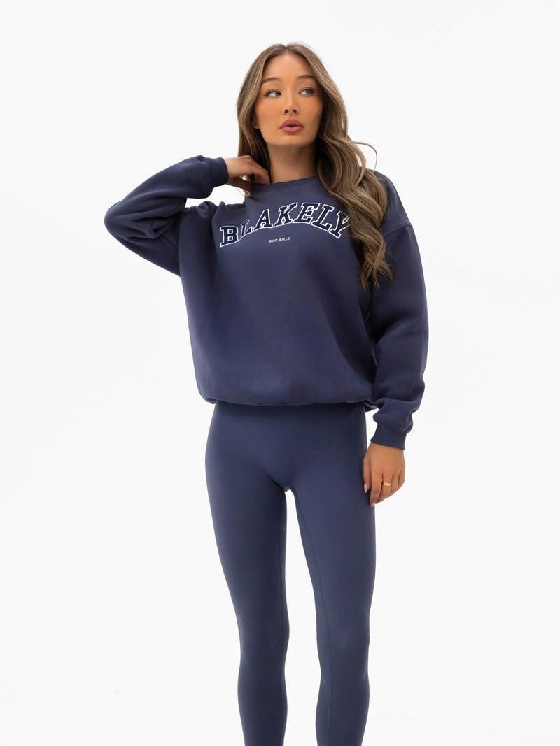 Varsity Oversized Jumper - True Navy
