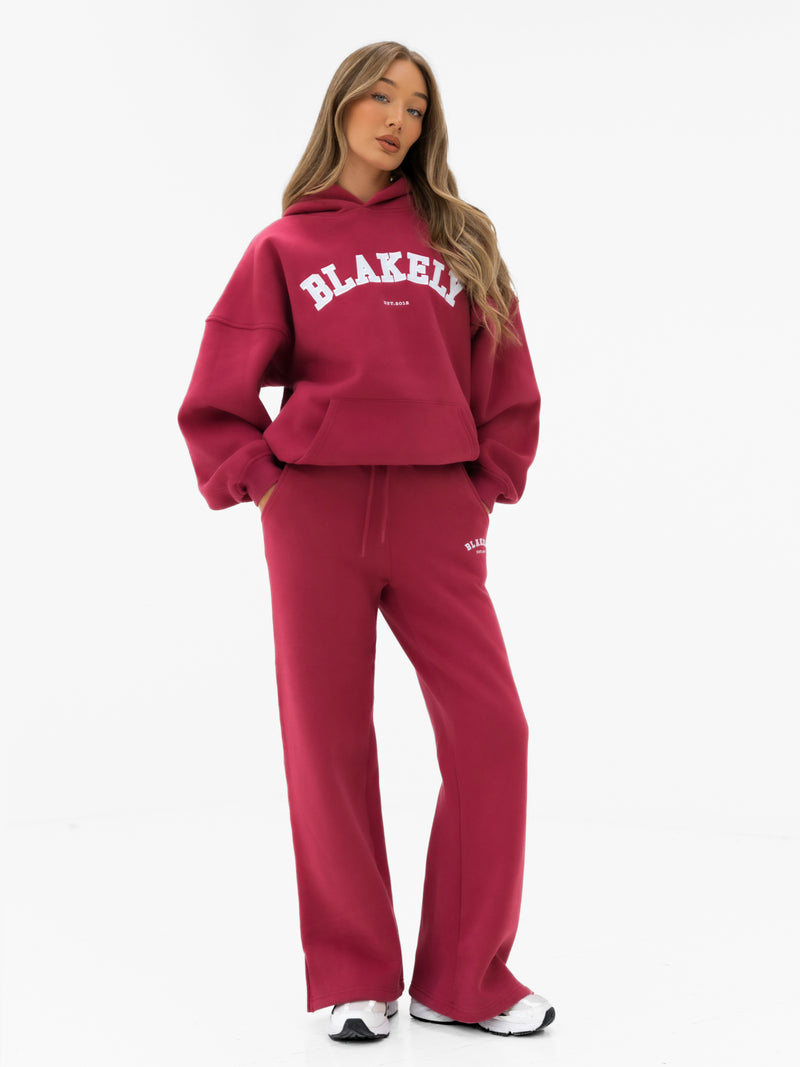 Varsity Oversized Hoodie - Deep Pink