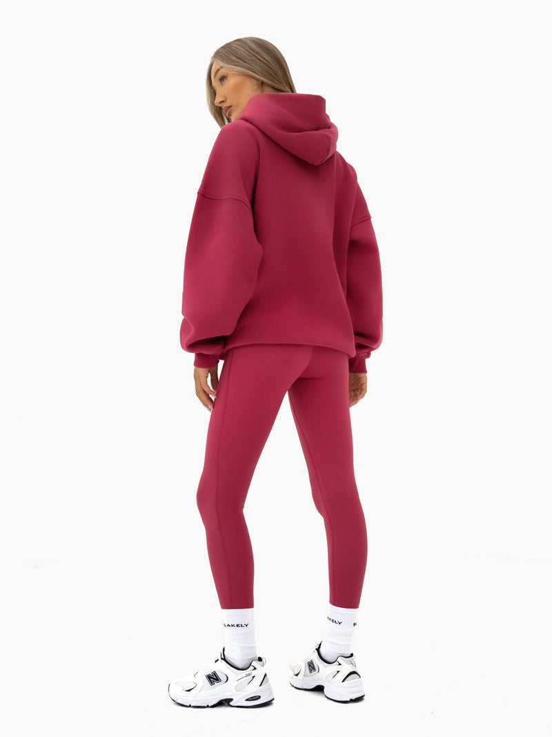 Varsity Oversized Hoodie - Deep Pink