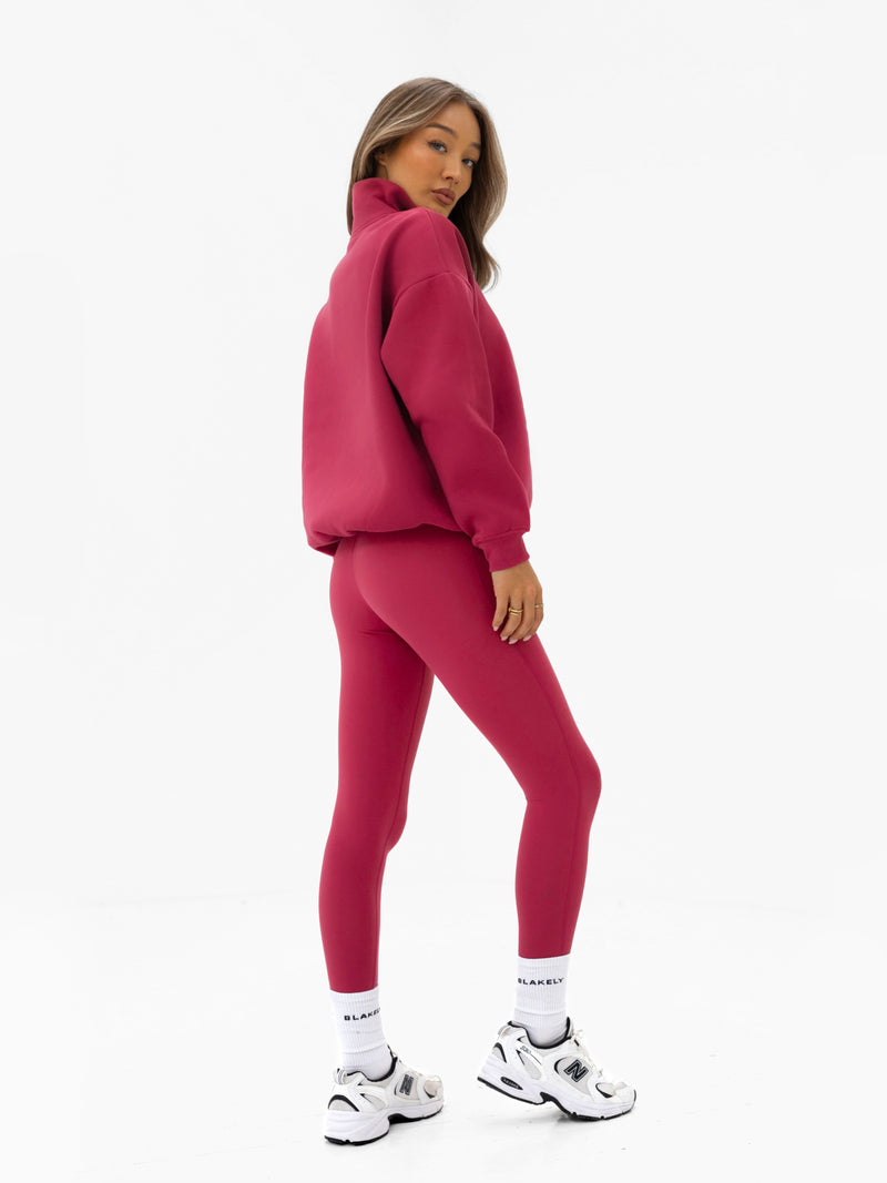 Heritage 1/4 Zip Jumper - Deep Pink