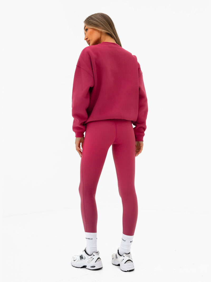 Varsity Oversized Jumper - Deep Pink