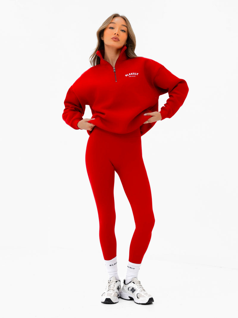 Heritage 1/4 Zip Jumper - Chilli Red