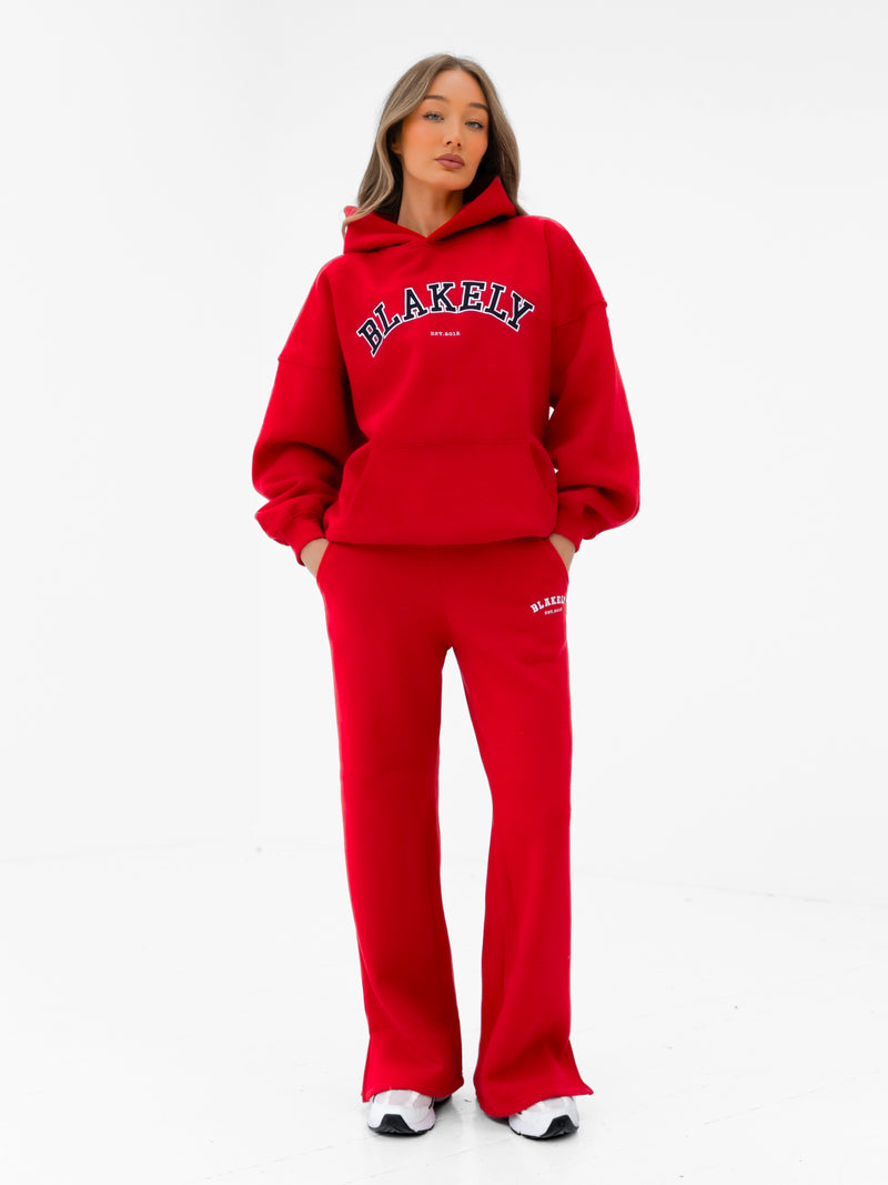 Heritage Wide Leg Sweatpants - Chilli Red