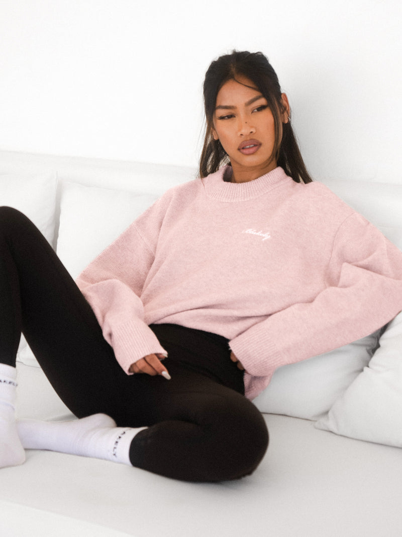 Oversized Knitted Jumper - Marshmallow Pink