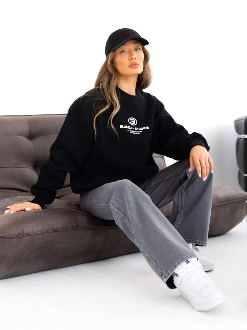 Madison Oversized Jumper - Black
