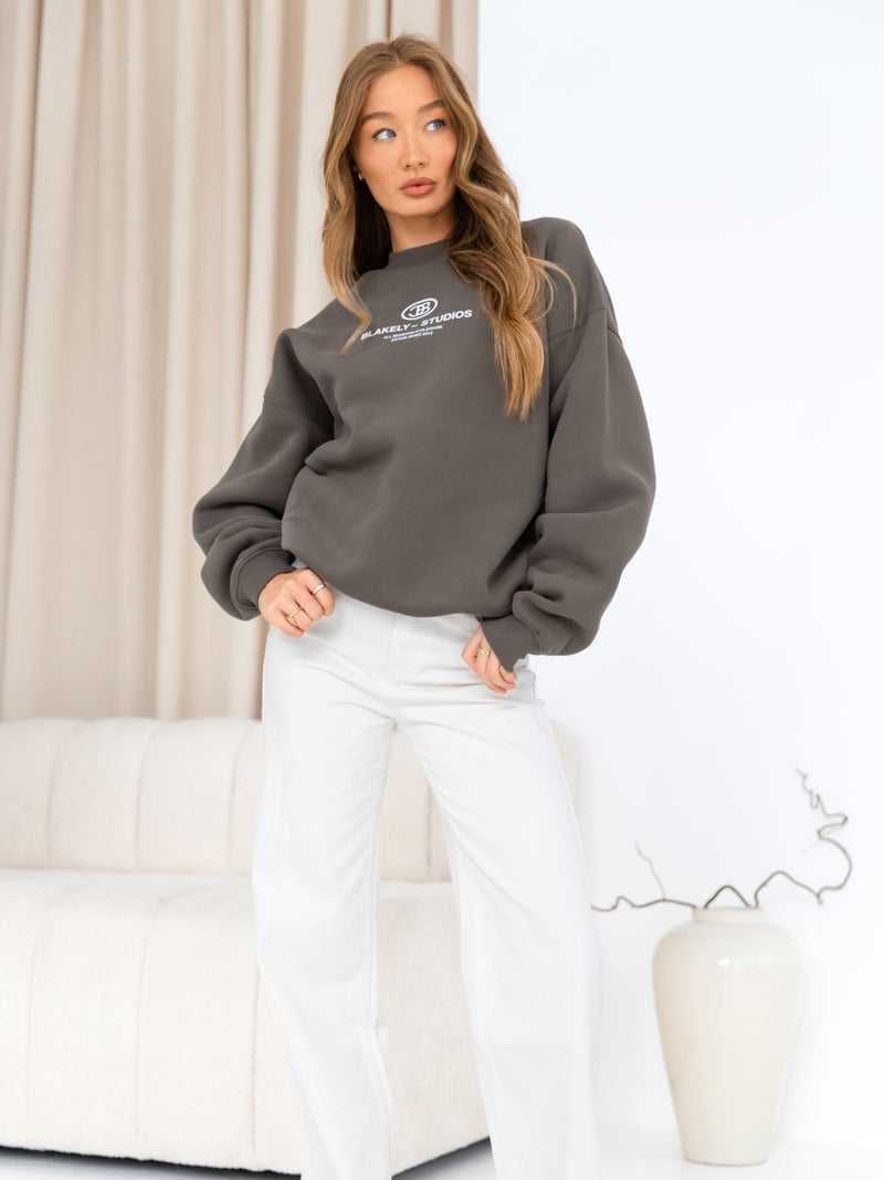 Madison Oversized Jumper - Khaki Brown