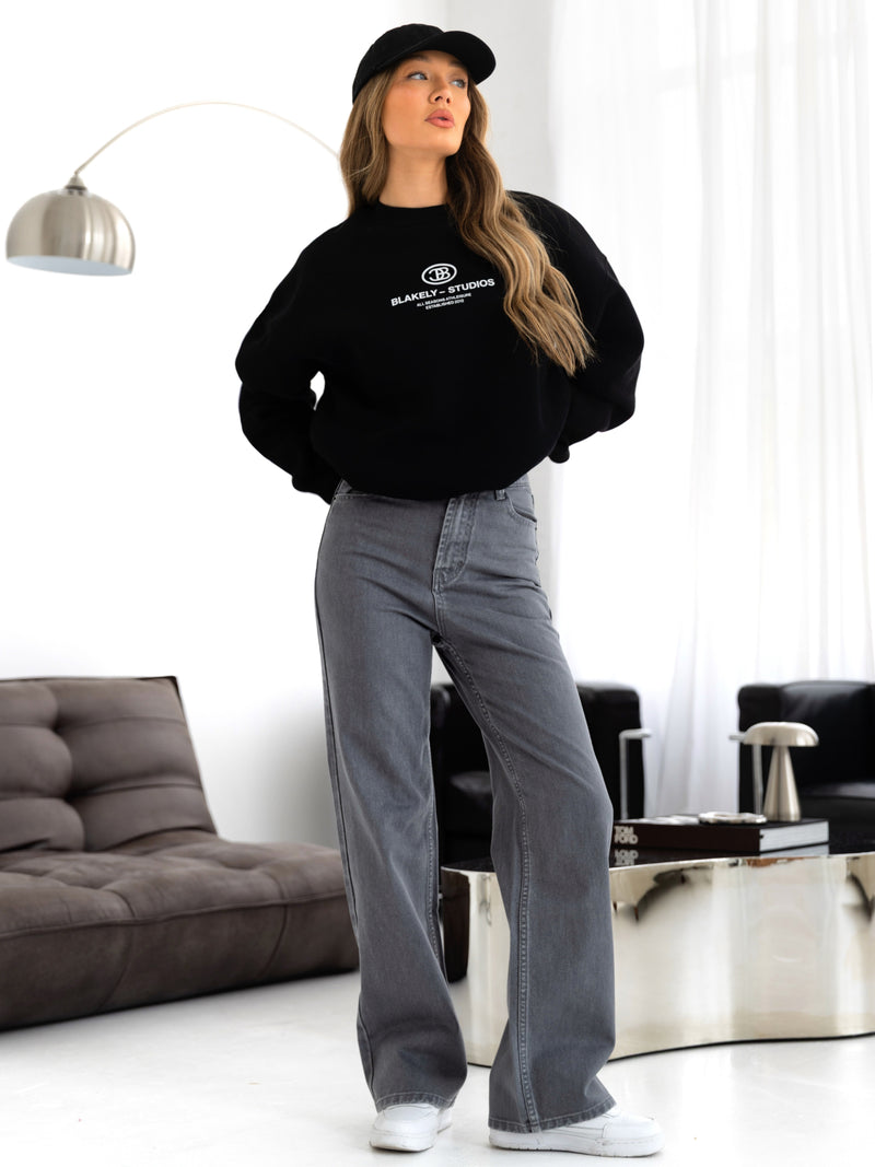 Madison Oversized Jumper - Black
