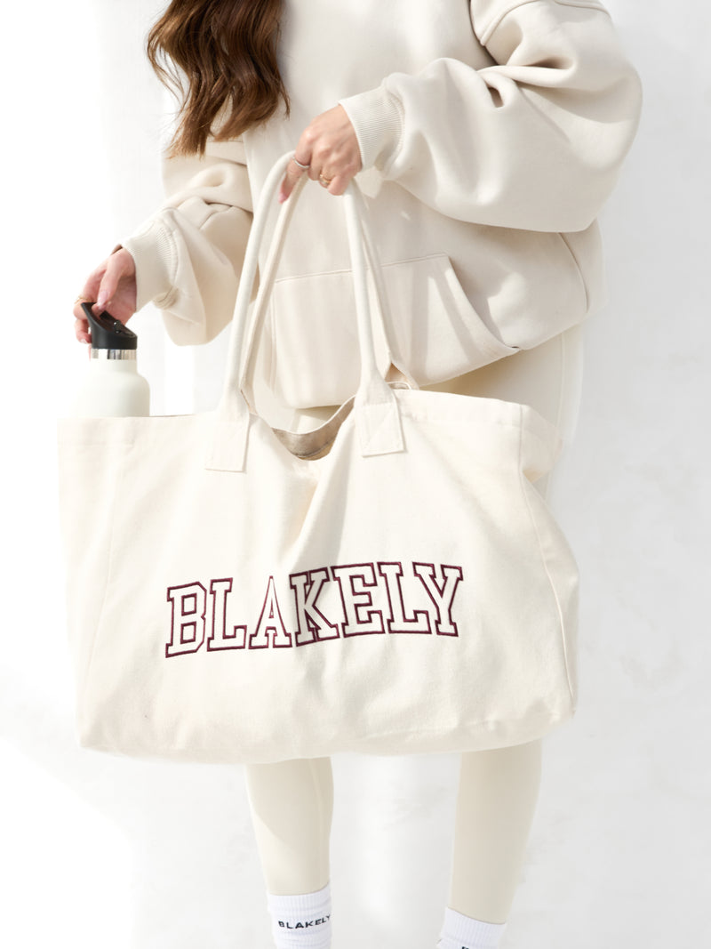 Outline Varsity Tote Bag - Natural