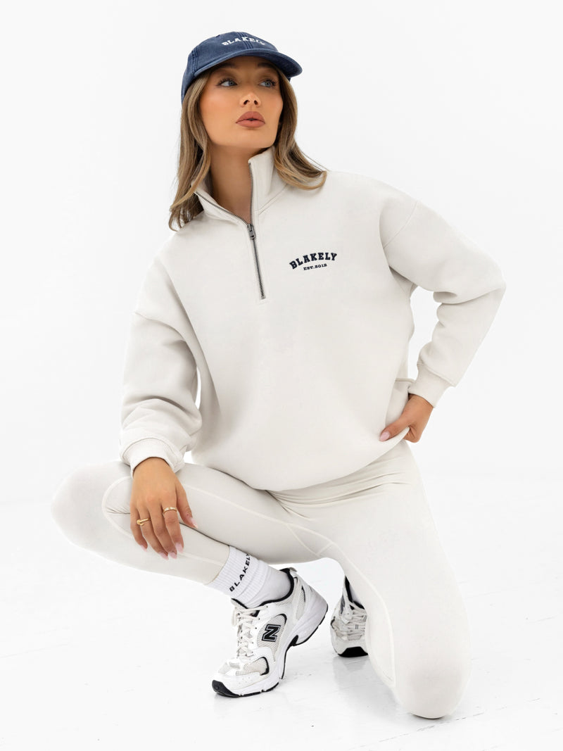 Heritage 1/4 Zip Jumper - Chalk