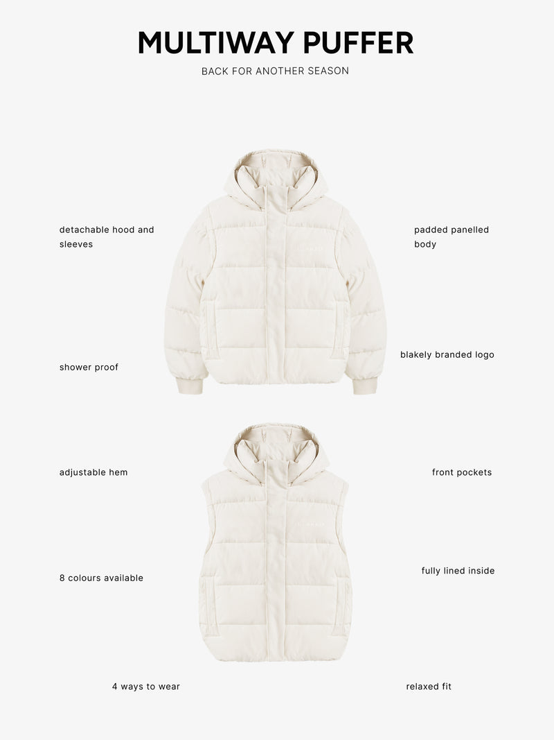 Multiway Puffer Coat 2 - Chalk