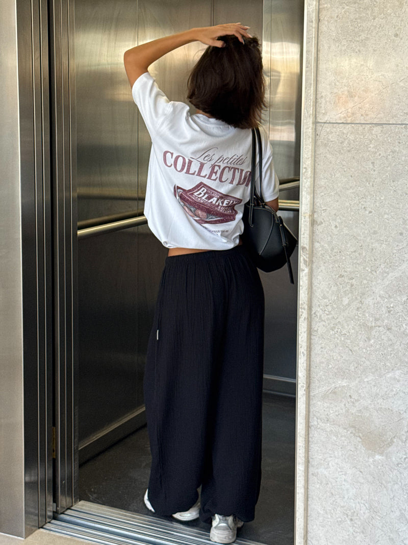 Cece Chocolate Print Oversized T-Shirt - White & Brown