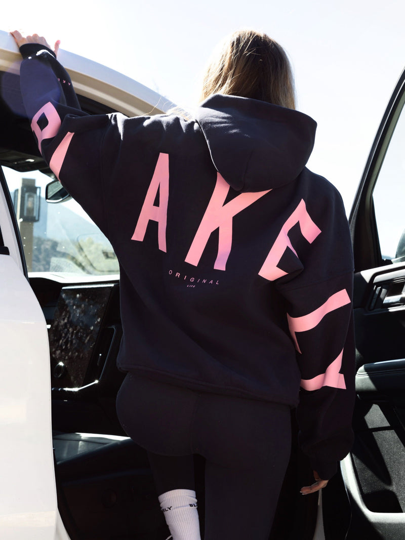 Isabel Oversized Hoodie - True Navy & Powder Pink