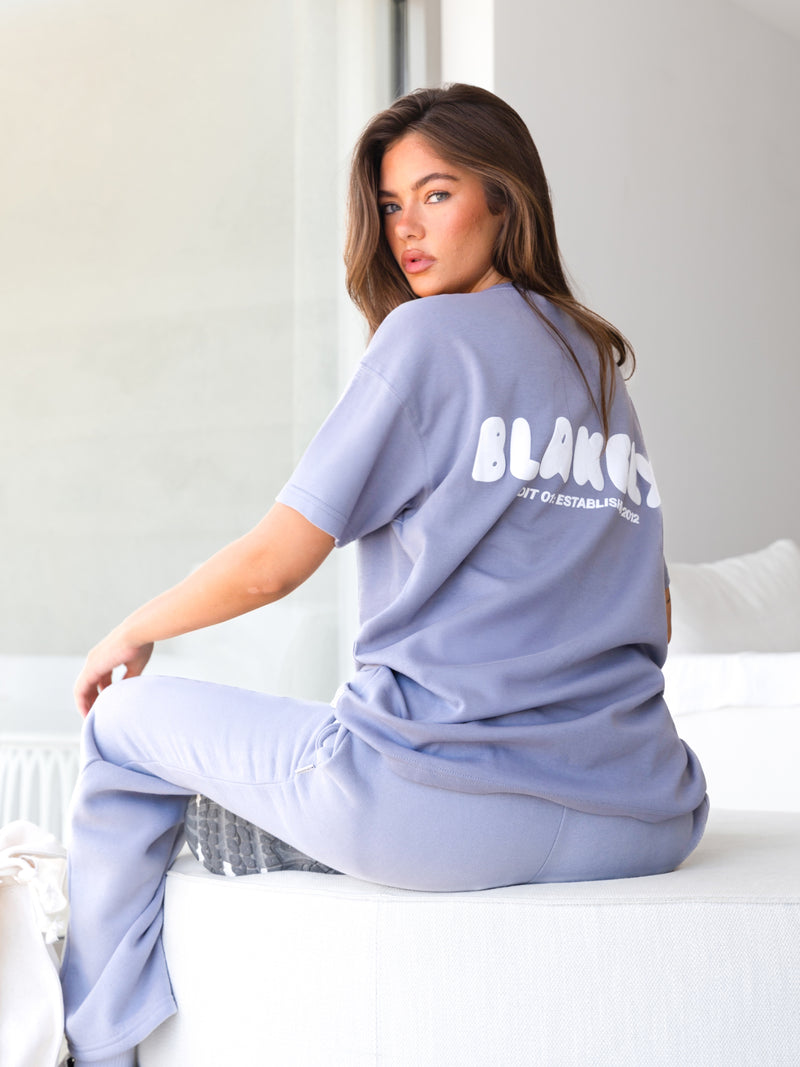 Cloud Print Oversized T-Shirt - Pale Lilac