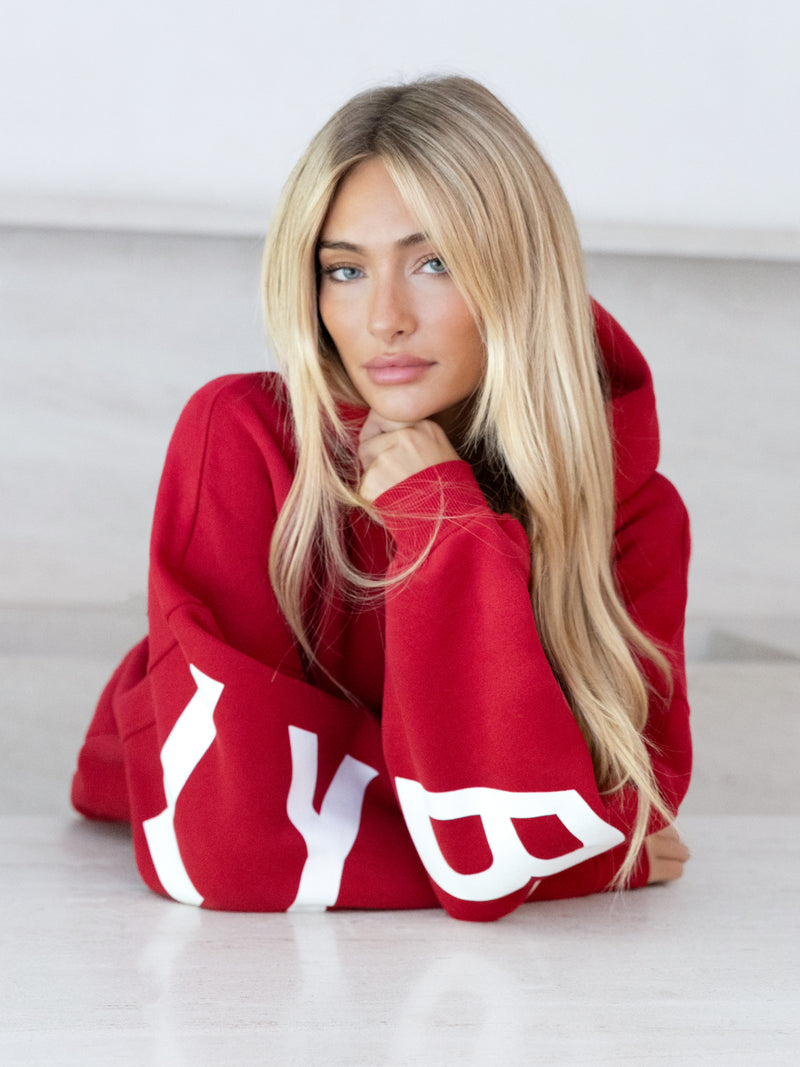 Isabel Oversized Hoodie - Cherry Red