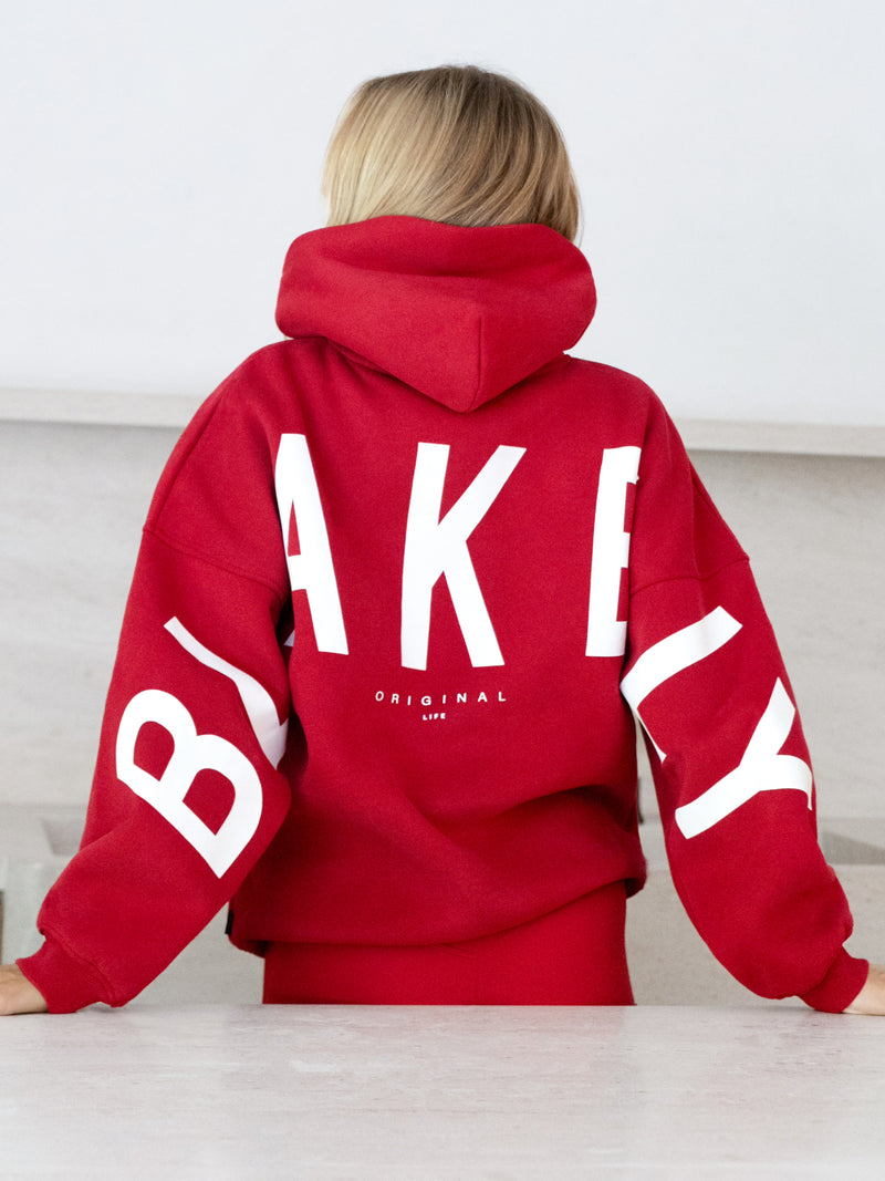 Isabel Oversized Hoodie - Cherry Red
