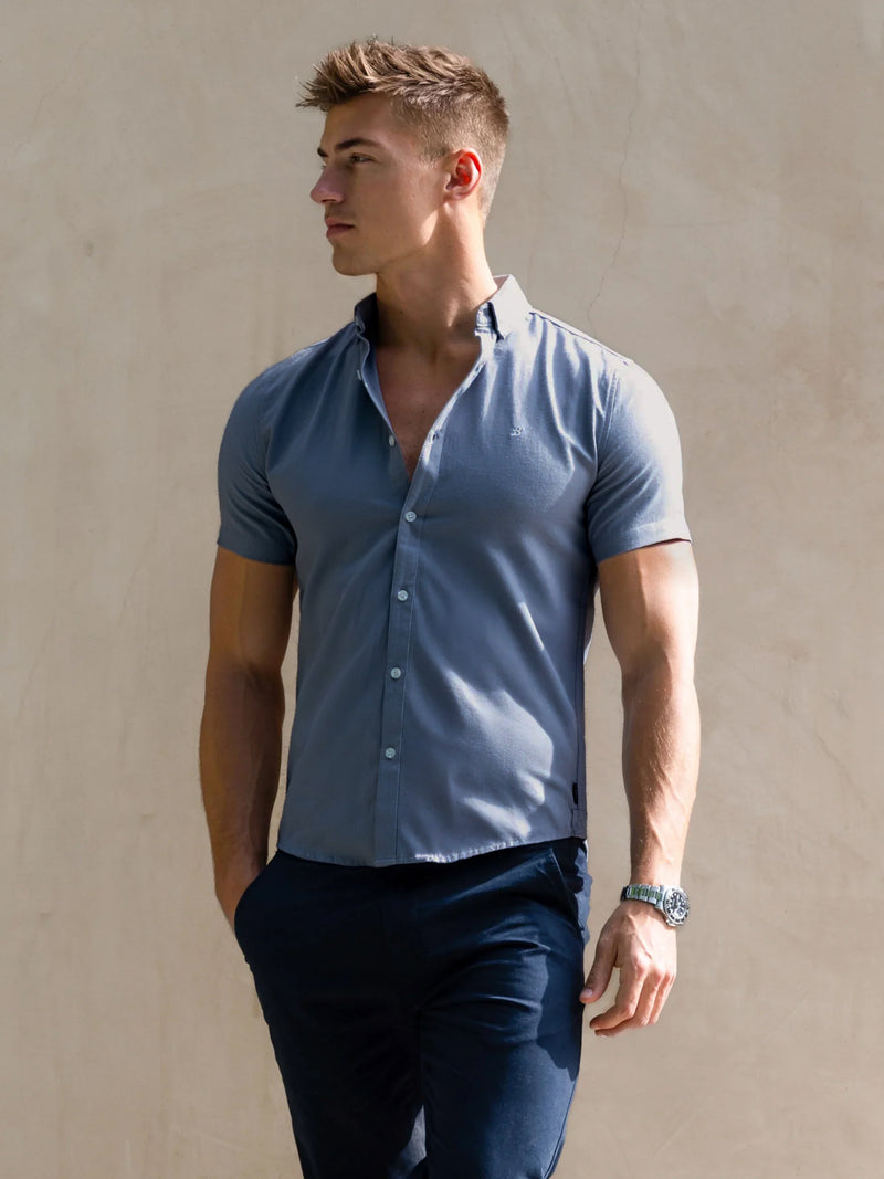 Conrad Short Sleeve Shirt - Steel Blue