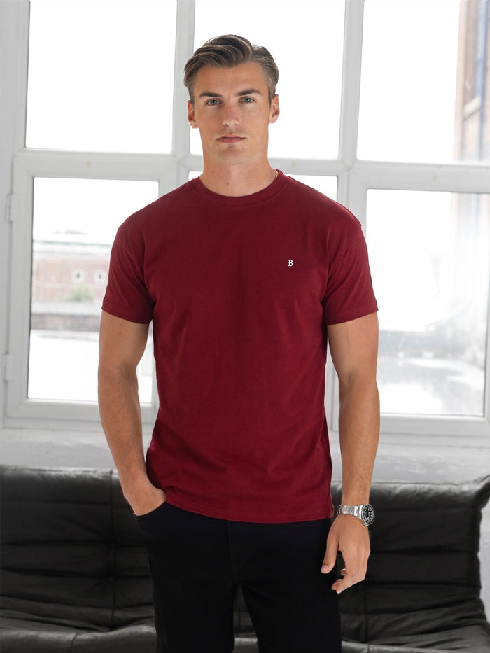 Conrad Relaxed Anchor T-Shirt - Maroon