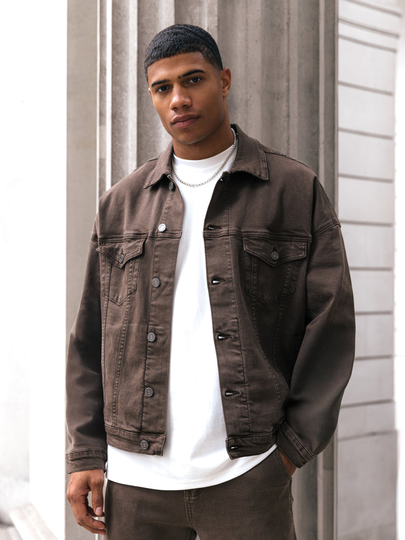 Blakely Denim Trucker Jacket - Brown