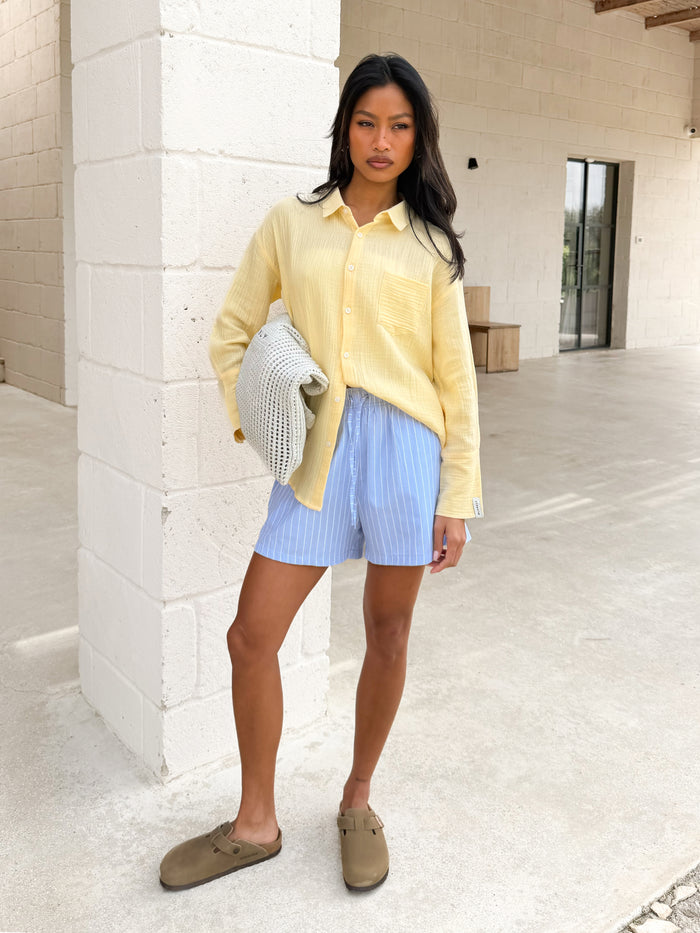 Mila Oversized Shirt - Butter Yellow