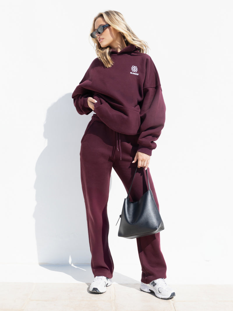 Iris Oversized Hoodie - Deep Burgundy