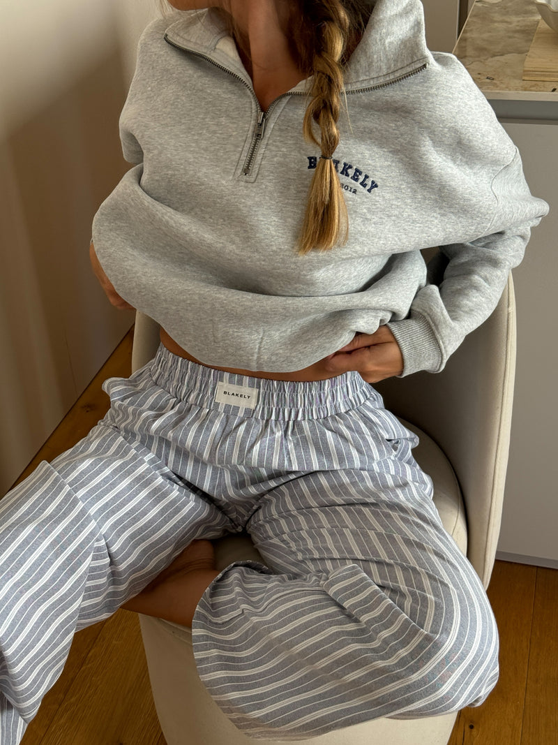 Elena Stripe Trousers - Grey
