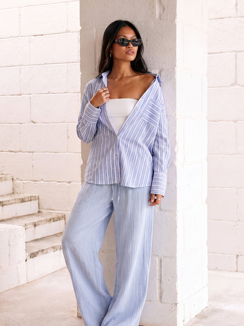 Elena Stripe Shirt - Blue