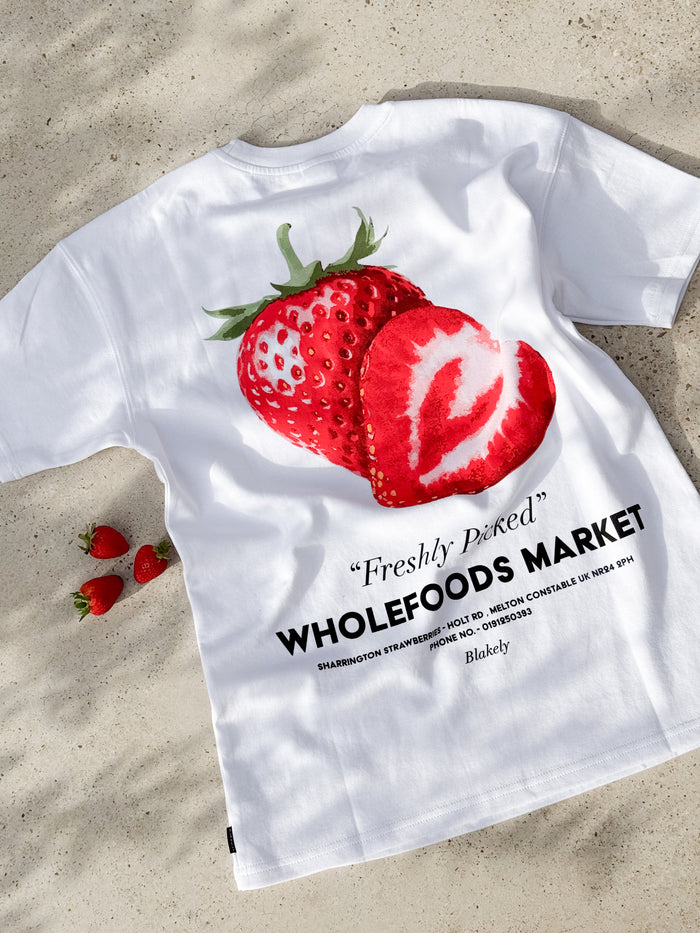 Sienna Strawberry Oversized T-Shirt - White