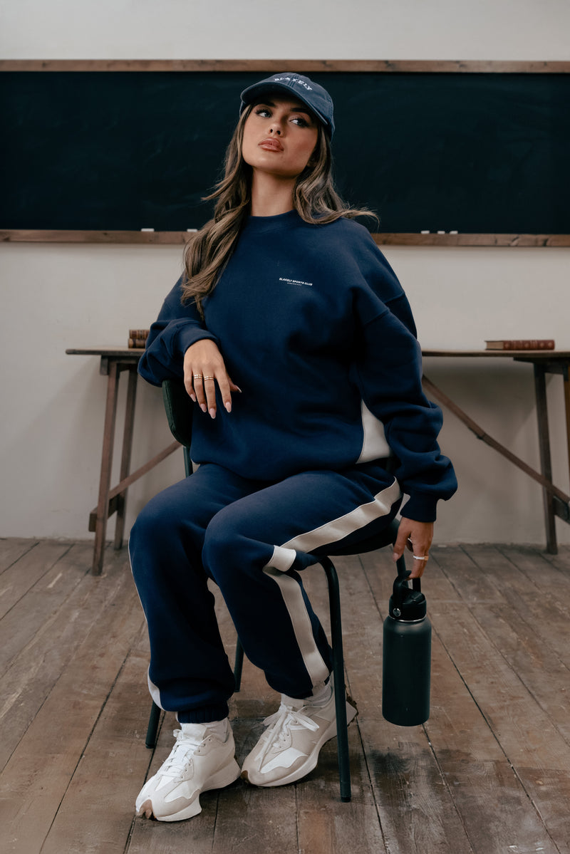Panel Jumper & Sweatpants Set - True Navy