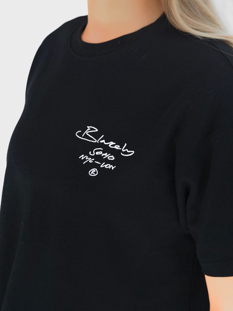 Soho Oversized Script T-Shirt - Black