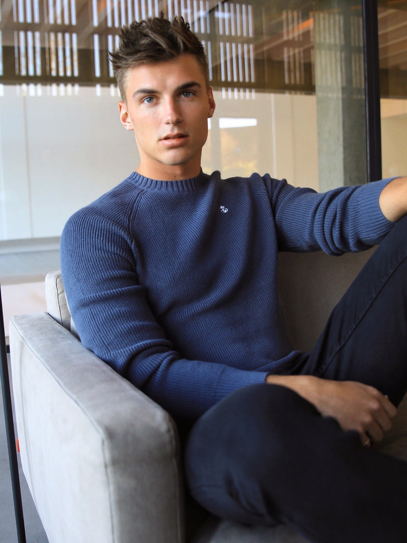 Olton Knit Jumper - Deep Blue