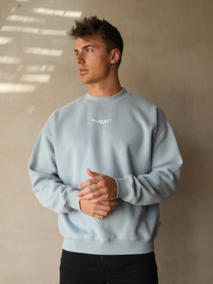 Statement Relaxed Jumper - Ice Blue