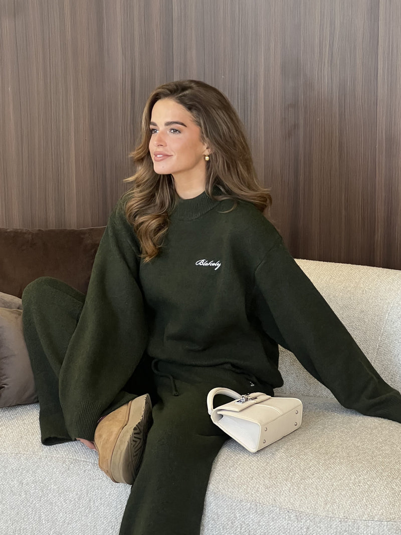 Oversized Knitted Jumper - Dark Green