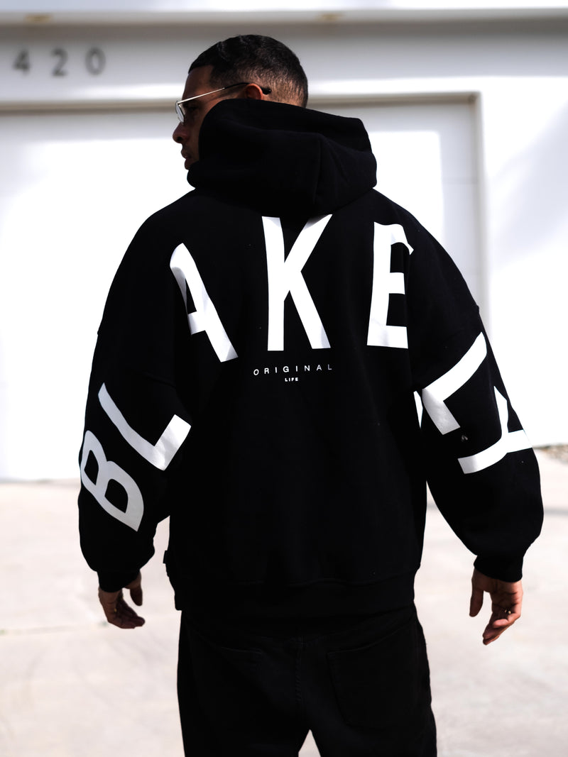 Buy Idris Mens Black Oversized Hoodie Free delivery on orders over 70 Blakely Clothing