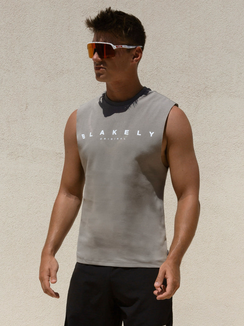 Maui Sleeveless Tee - Stone Grey