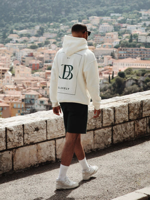 Riviera Initial Relaxed Hoodie - Ivory